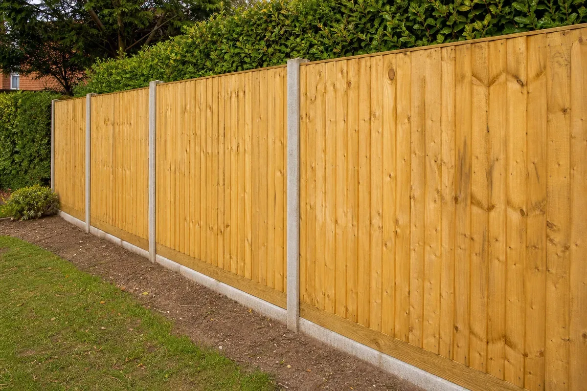 Closeboard wooden fencing installed in Rugby