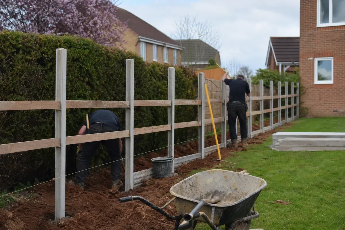Fence installation work at a Rugby property